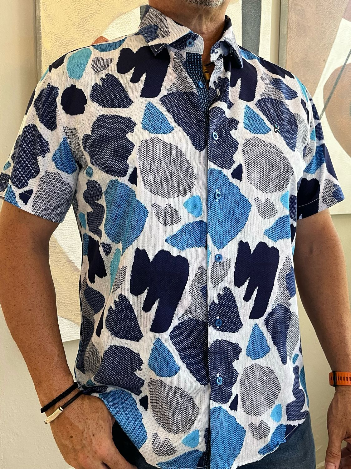 Men Multi Blue Shape Top