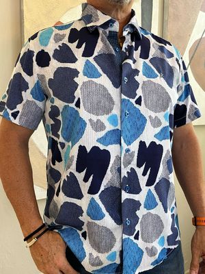 Men Multi Blue Shape Top