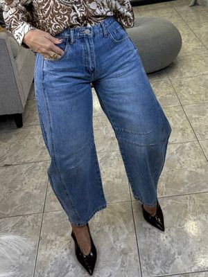 Denim Blue Barrel Jeans