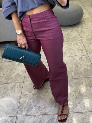 Burgundy Ankle Cropped Pants