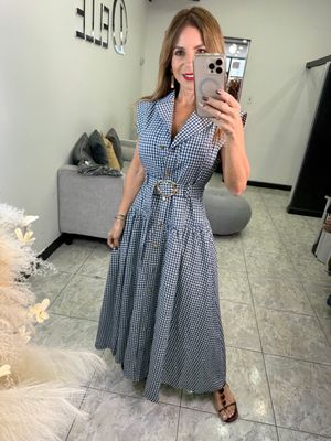 Taupe Or Navy Midi Dress