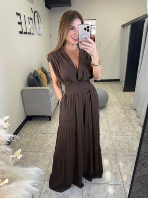 Brown Or Blue Sparkling Jumpsuit