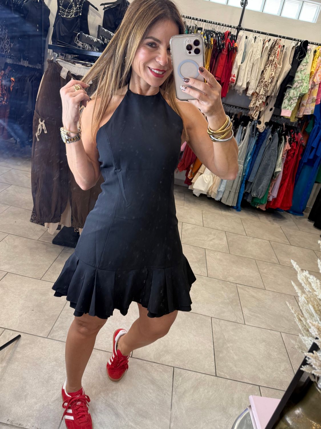 Black Halter Mini Dress