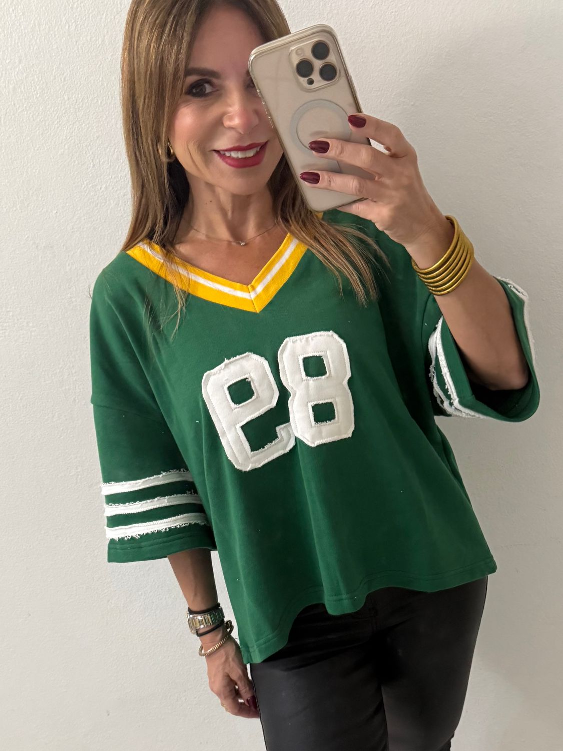 Green/Ivory oversized Shirt