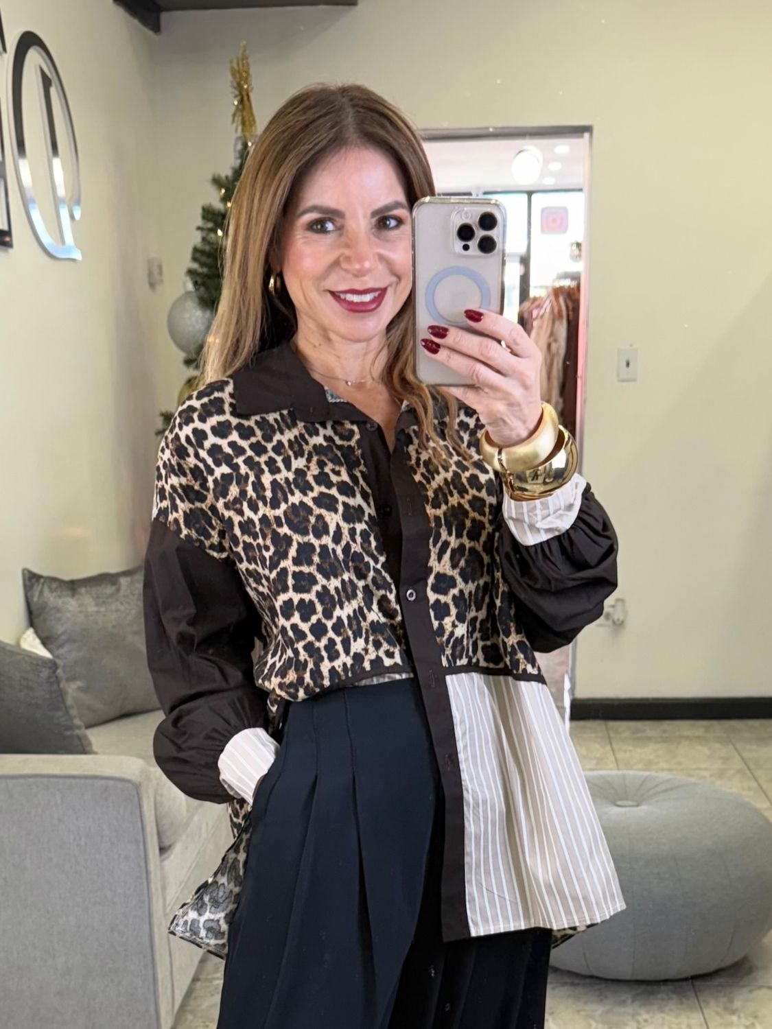 Leopoard Print Long Sleeve Top