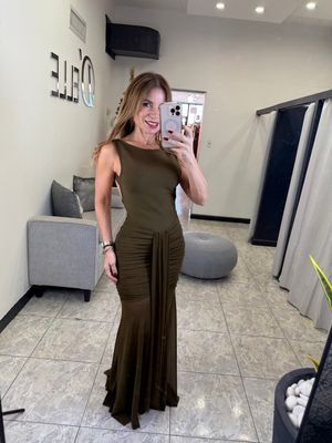 Coffee Bandage Maxi Dress