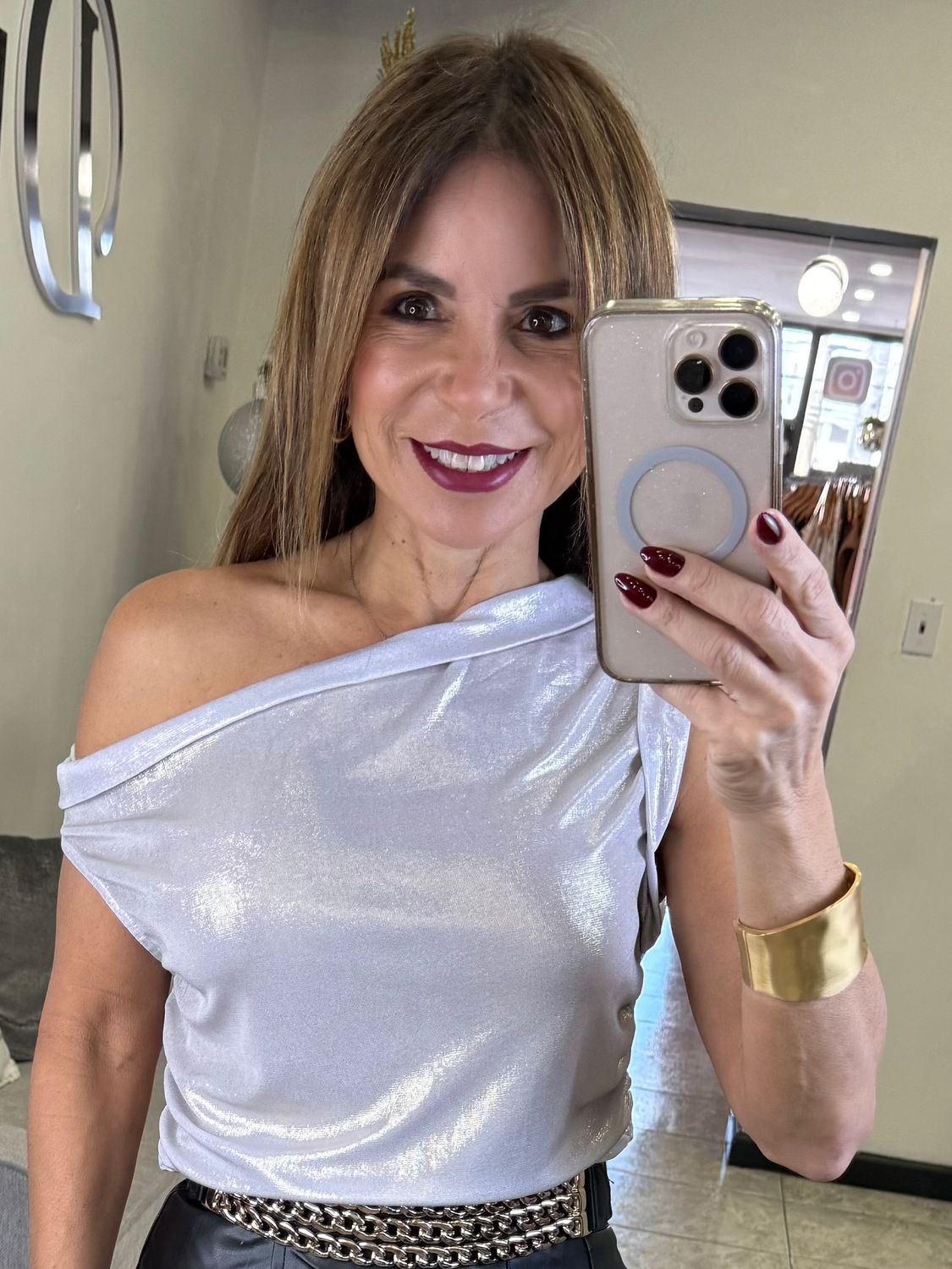 Silver Sexy Detail Top