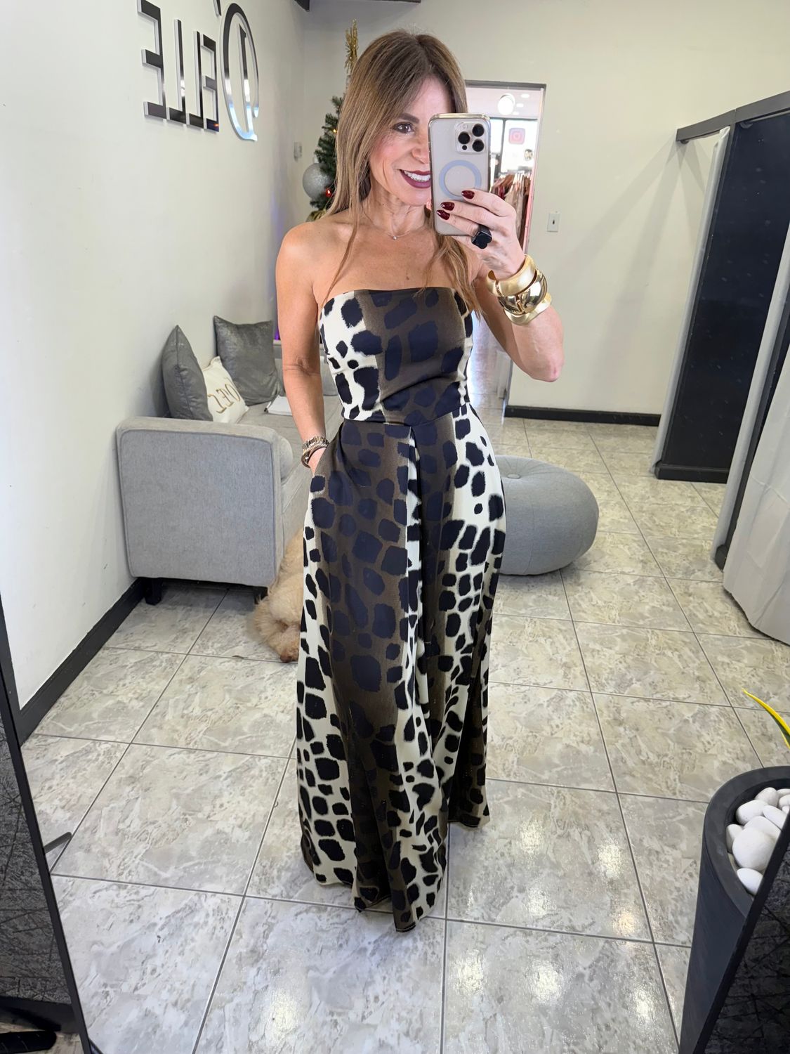 Multi Brown Animal Print Jumpsuit