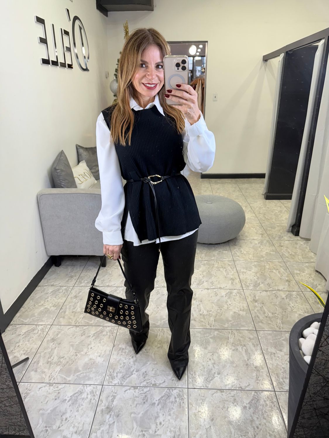 Black &amp; White Sweater Top