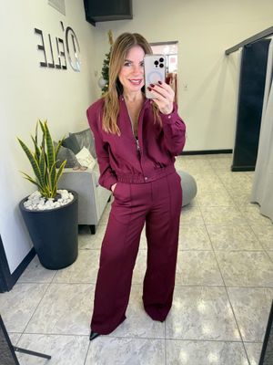 Cherry Red Pant Set