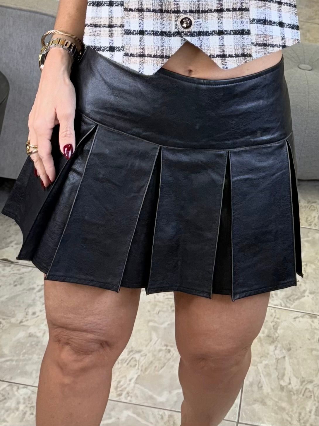 Black Leather Mini Skirt