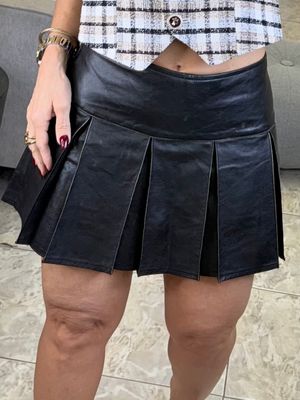 Black Leather Mini Skirt
