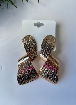 Gold Modern Twisted Earrings