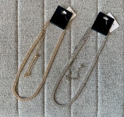 Silver or gold rhinestone chain belt