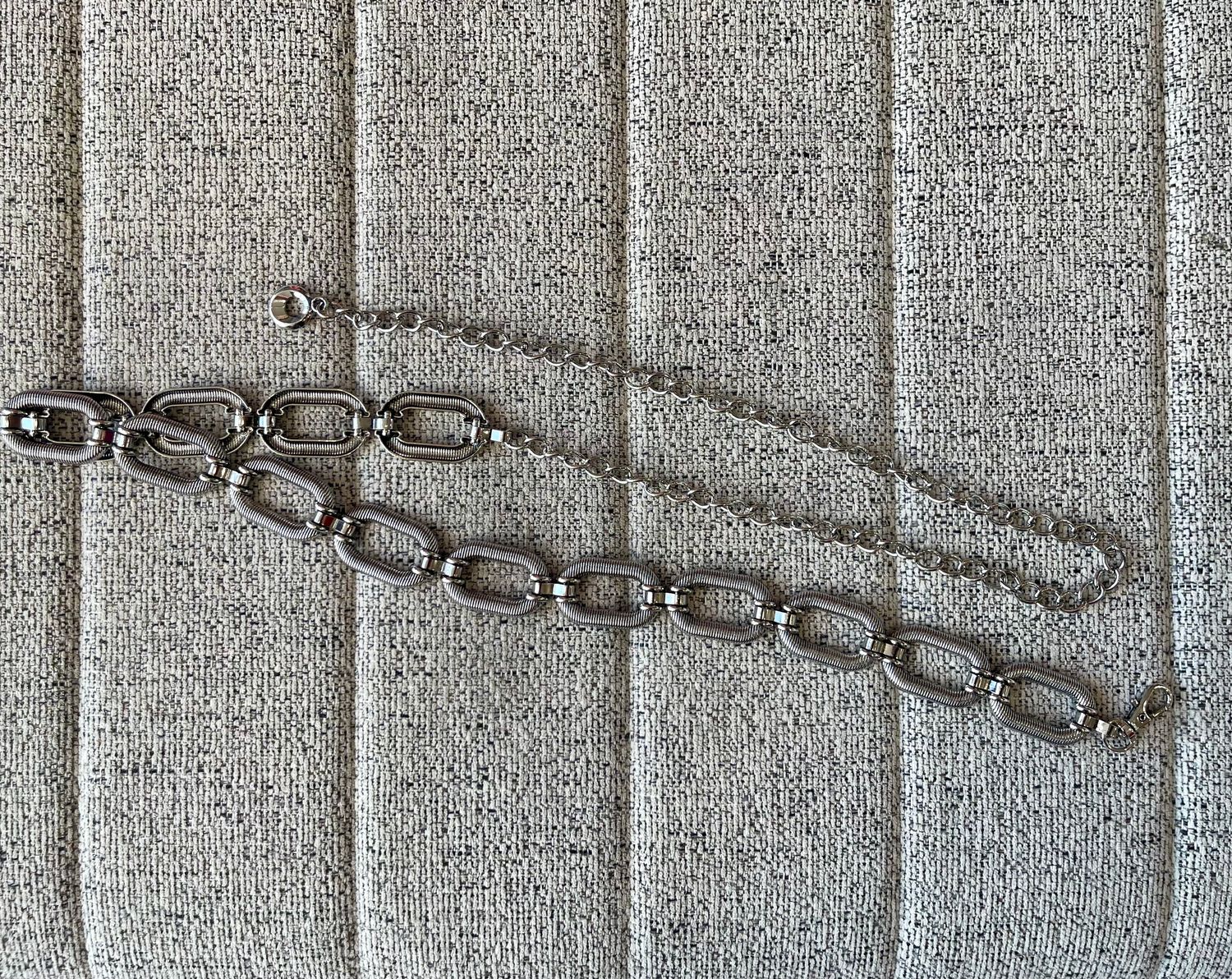 Silver metal chain belt