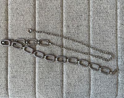 Silver metal chain belt