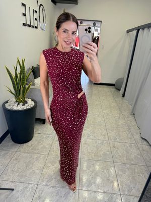 Burgundy Starlight Maxidress