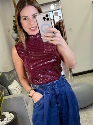 Burgundy Mockneck Sweater 