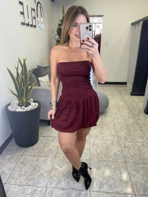 Black or Burgundy Glitter Dress