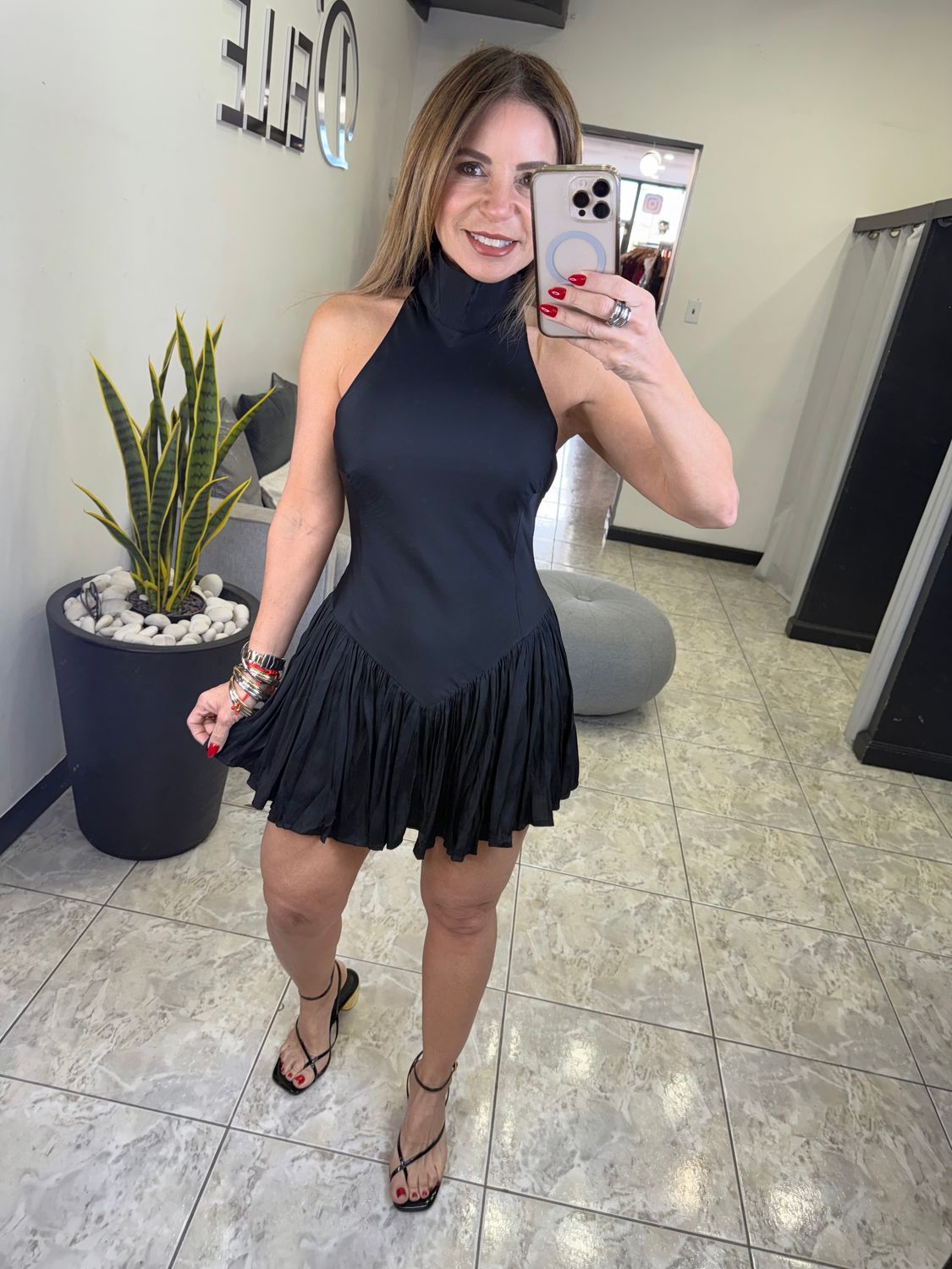 Black Turtle Neck Romper/Dress
