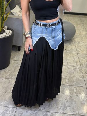 Black/Denim Blue Skirt