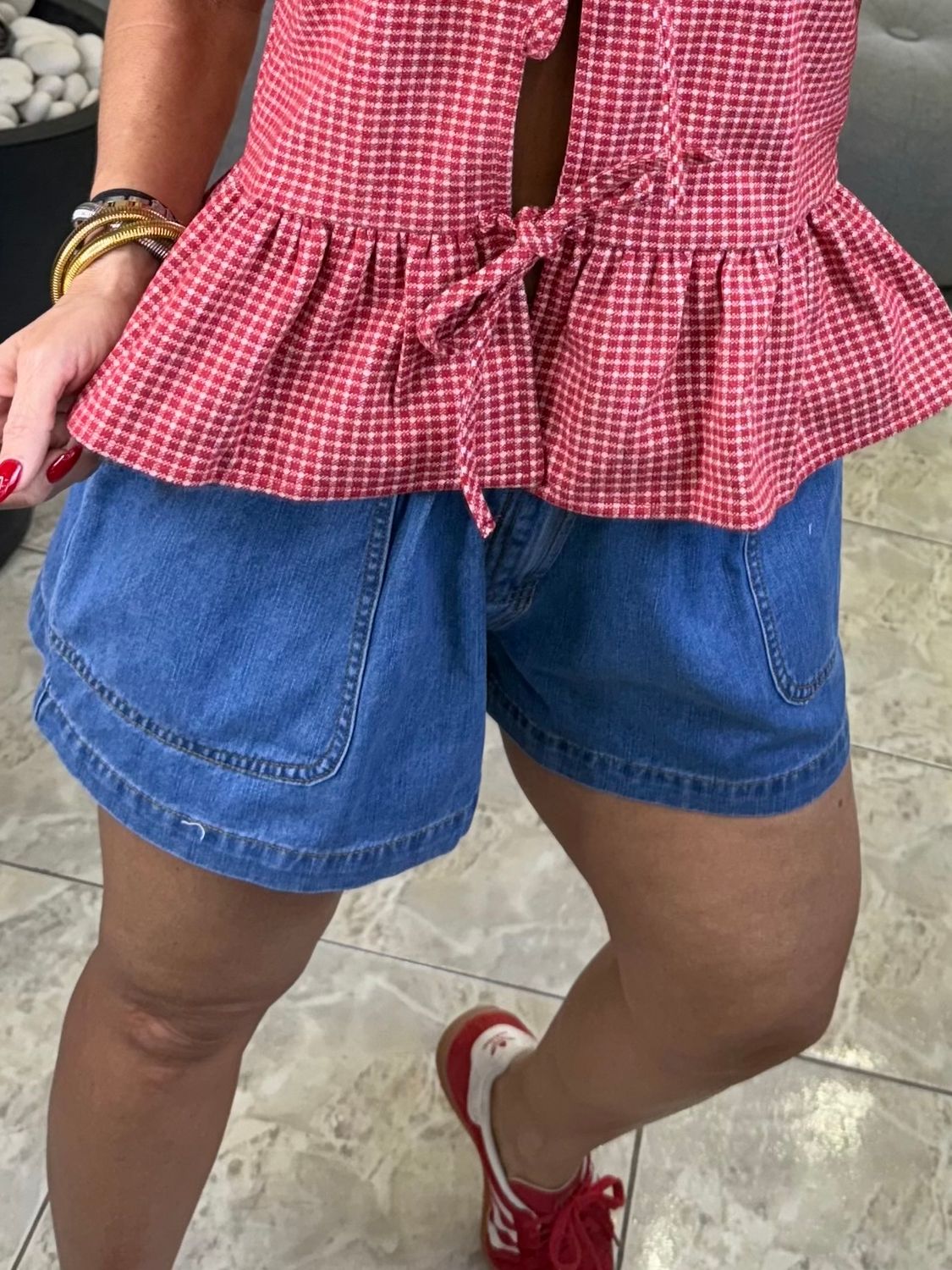 Medium Denim Ballon Short