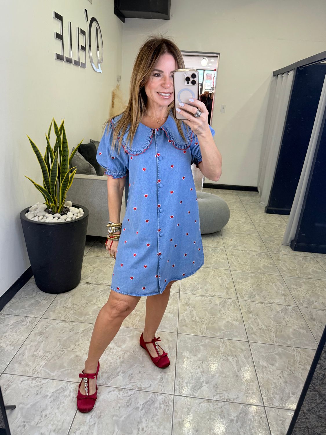 Lt Denim Heart Dress