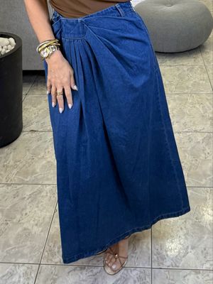 Medium Stone Side Maxi Skirt