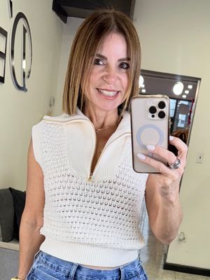 Ivory Cream Knit Top