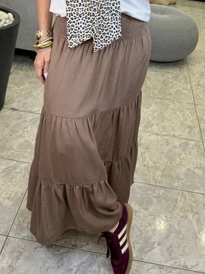 Choco Sand Midi Skirt