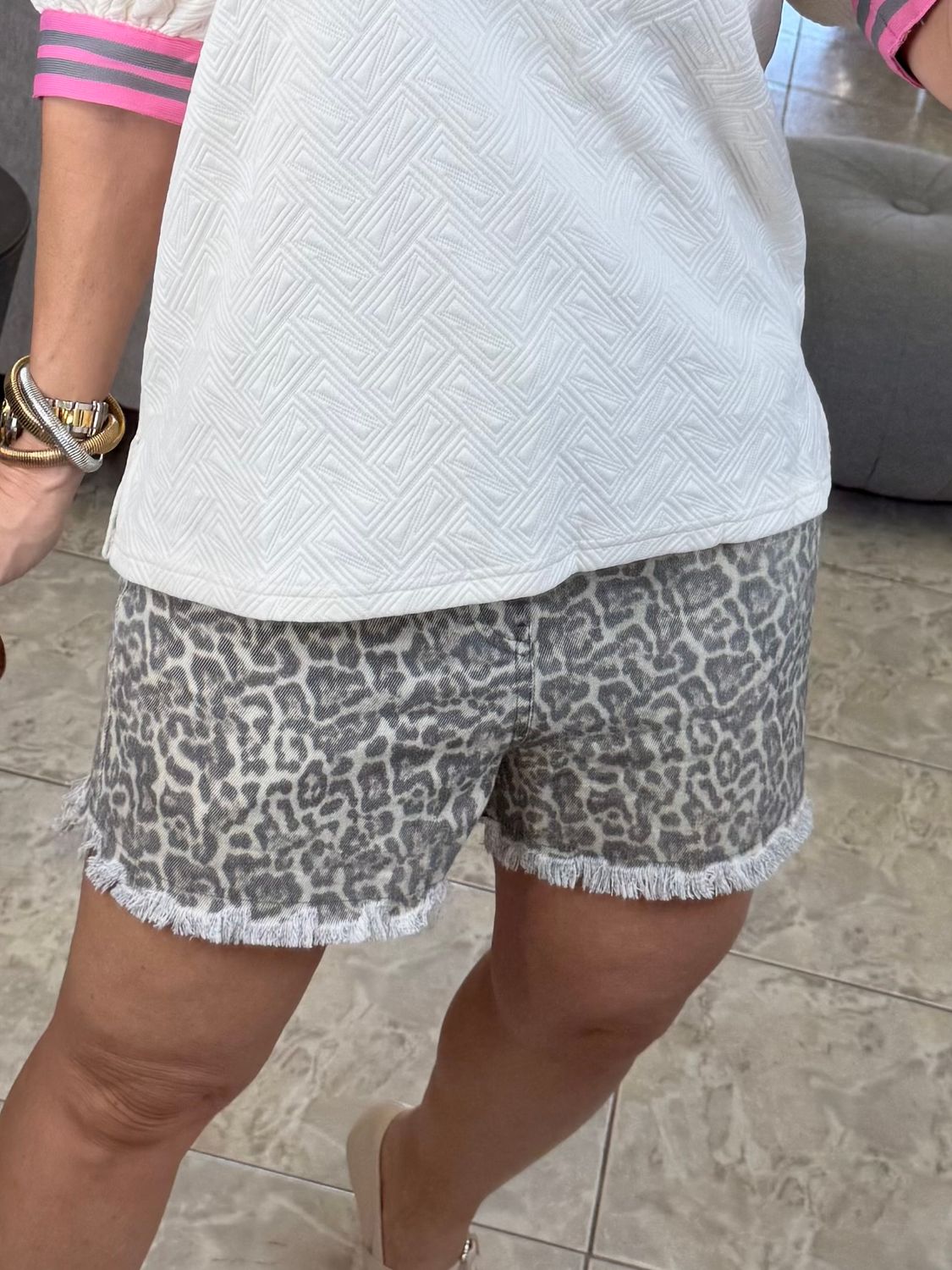 Leopard Print Wash Short