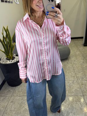 Pink or Blue Stripes Top