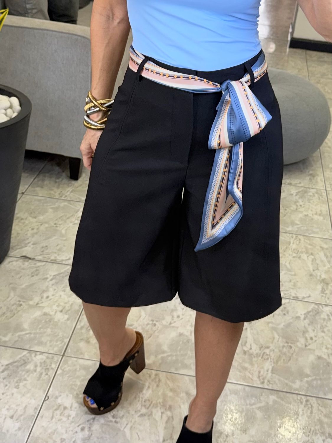 Black Ladies Bermuda Shorts