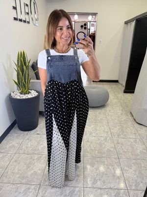 Denim With Polka Dots Dress