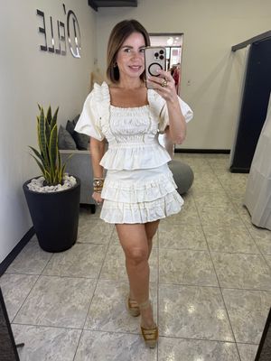 Ecru Bubble Skirt Set