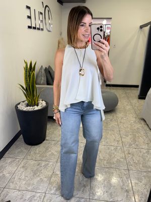 White, Blush Or Orange Tie Top