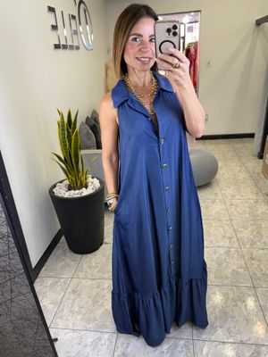 Denim Blue Long Dress