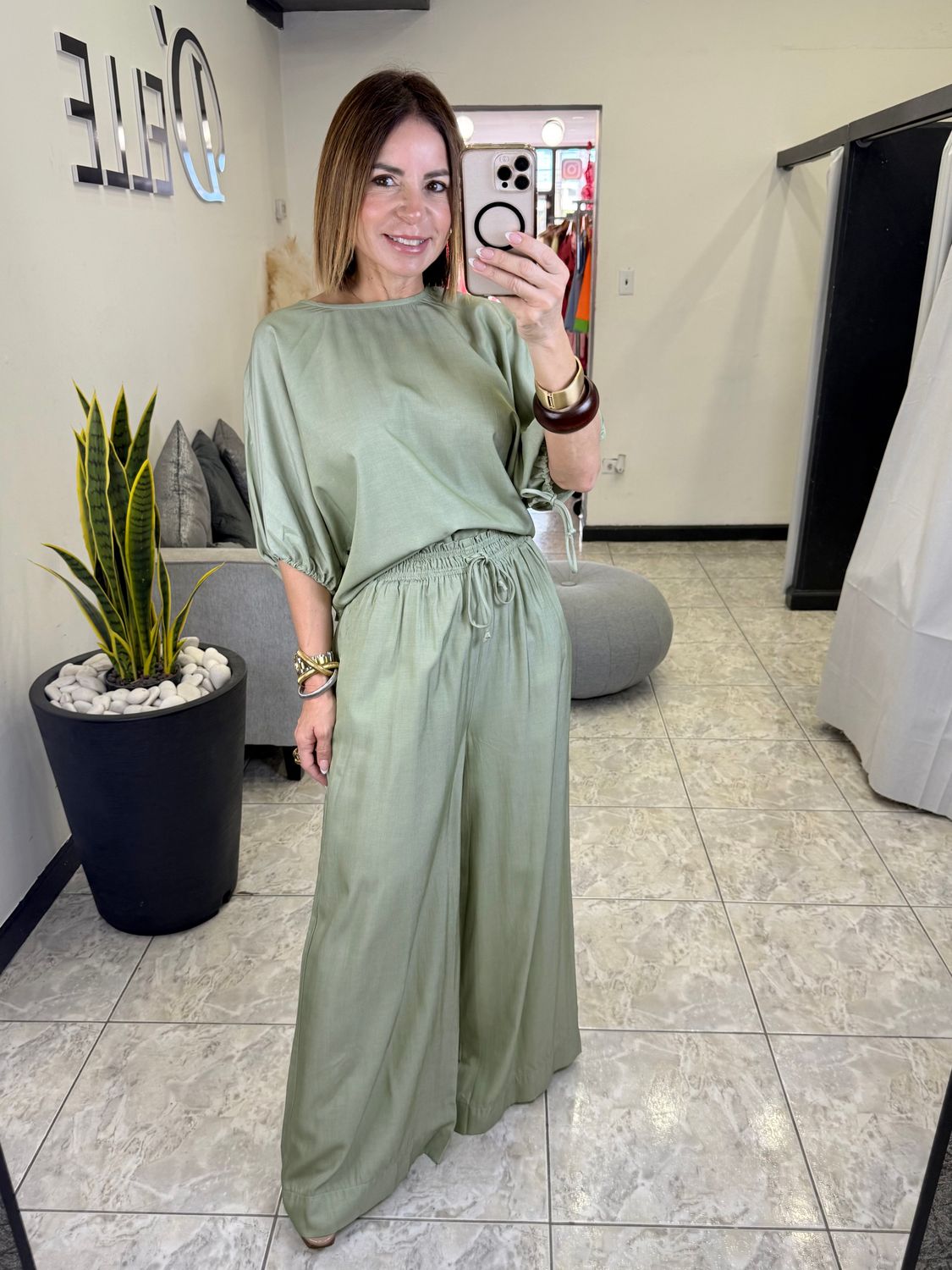 Olive Green Palazzo Set