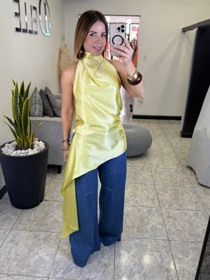 Lemon Halter Tunic Top