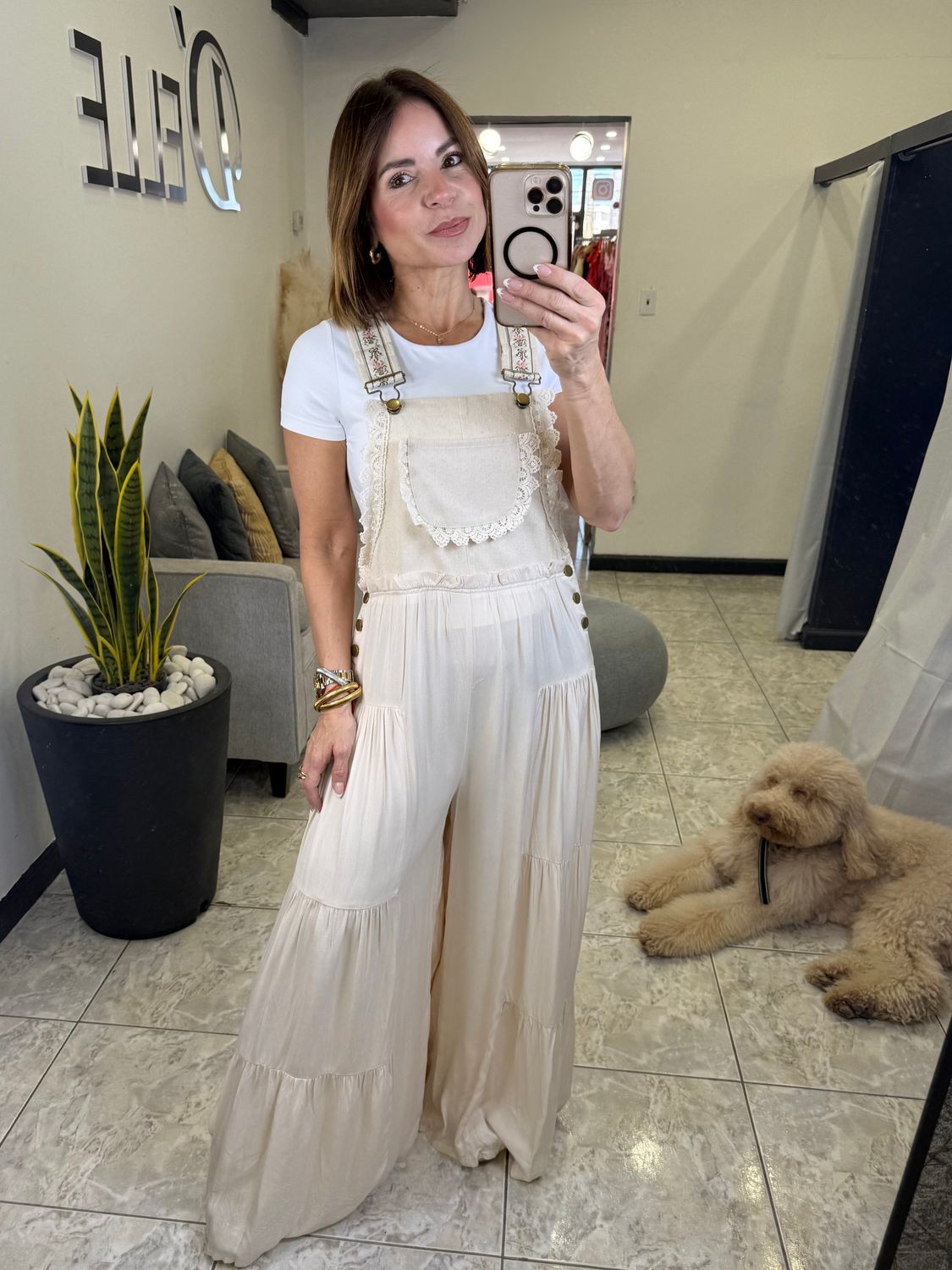 Beige/Ecru Boho Jumpsuit