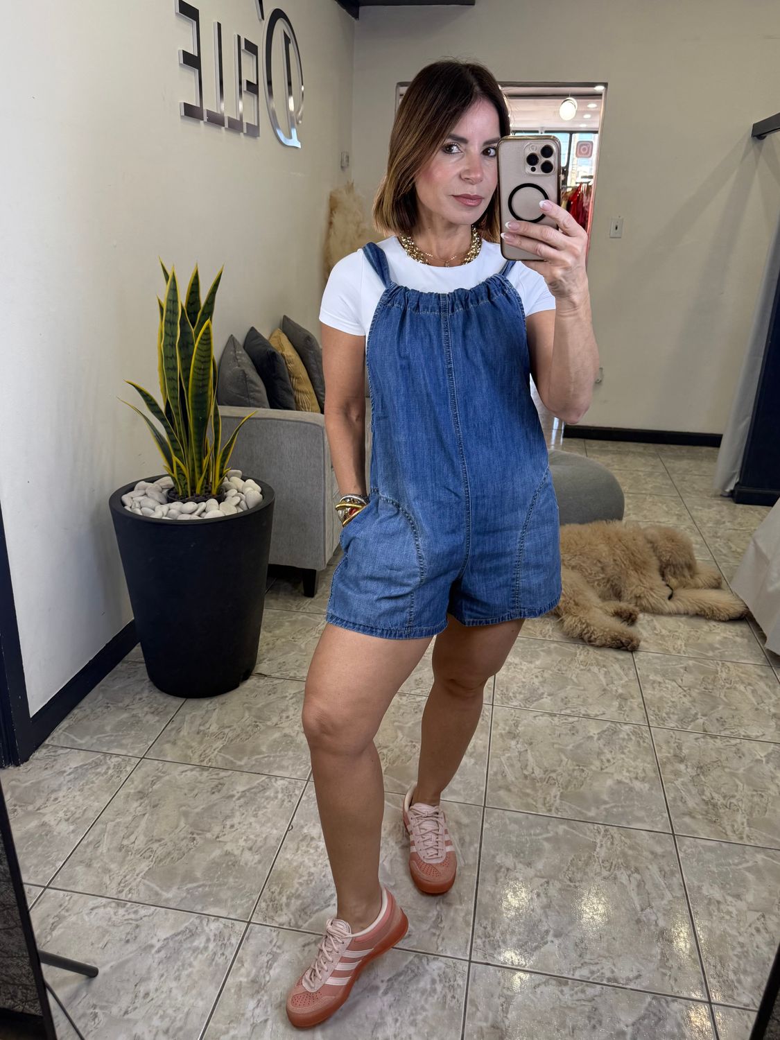 Medium Blue Denim Romper