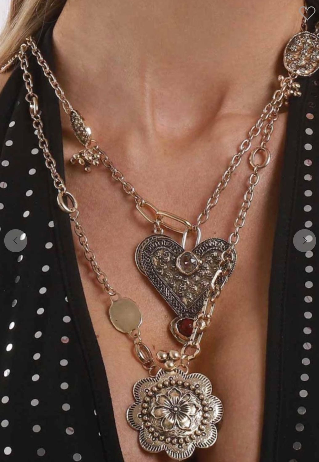Heart &amp; Floral Necklace