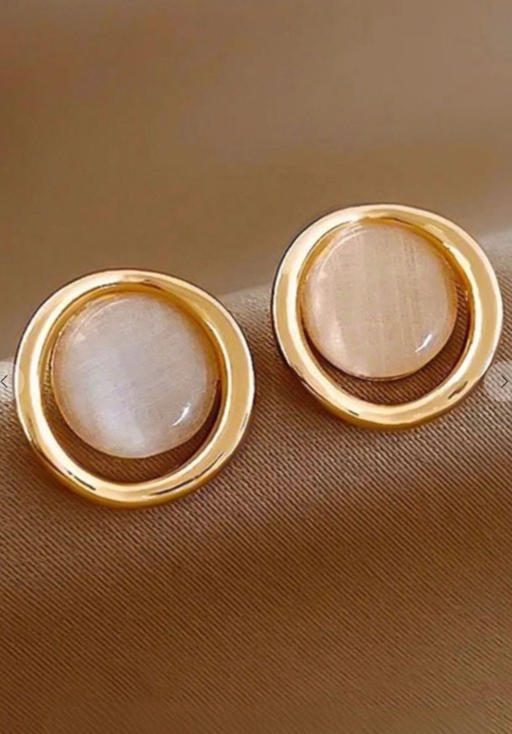 Gold Pearl Detail Earrings