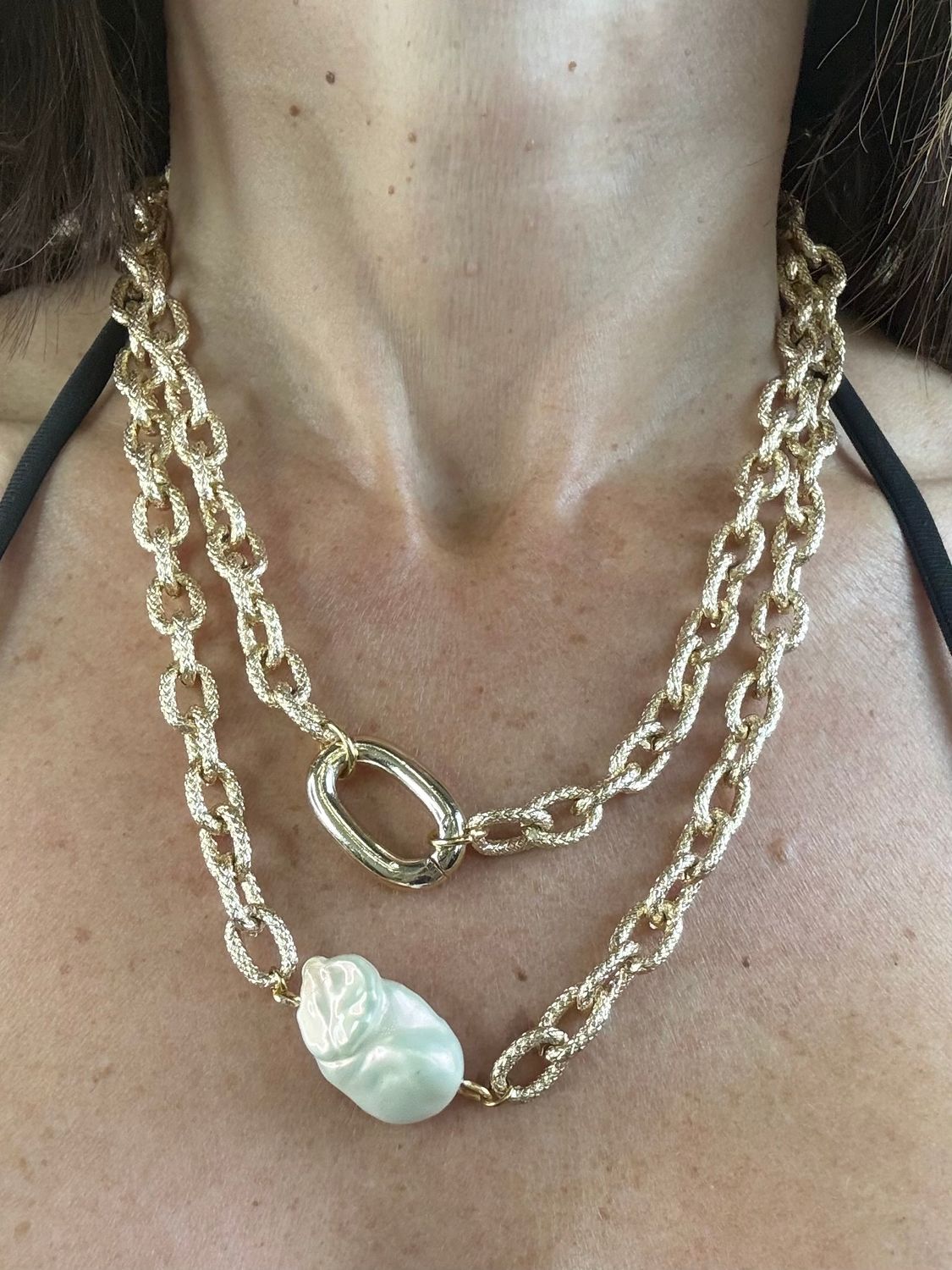 Gold Pearl Detail Necklace
