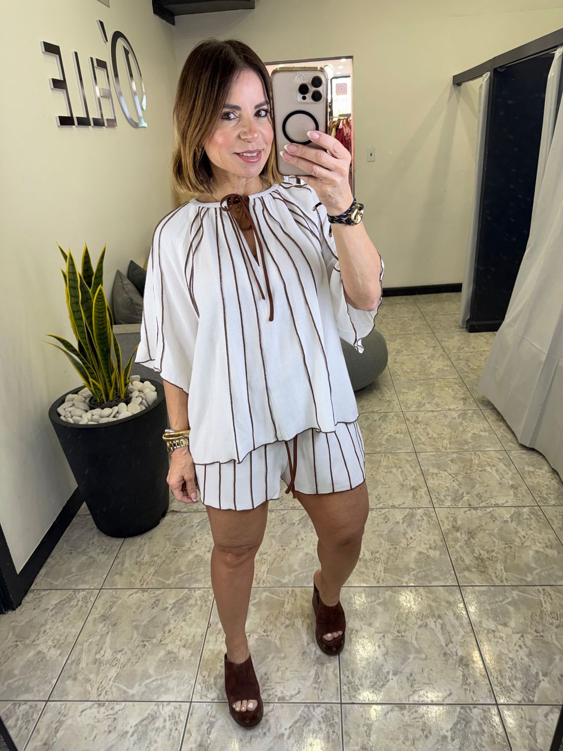 Tone Linen Contrast Stitch Panel Set