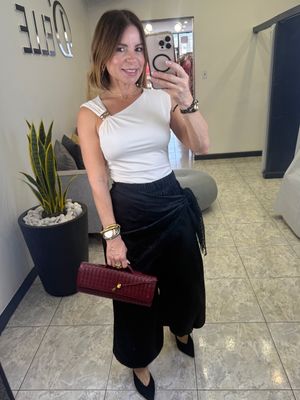 Ecru Or Mint Gold Detail Top