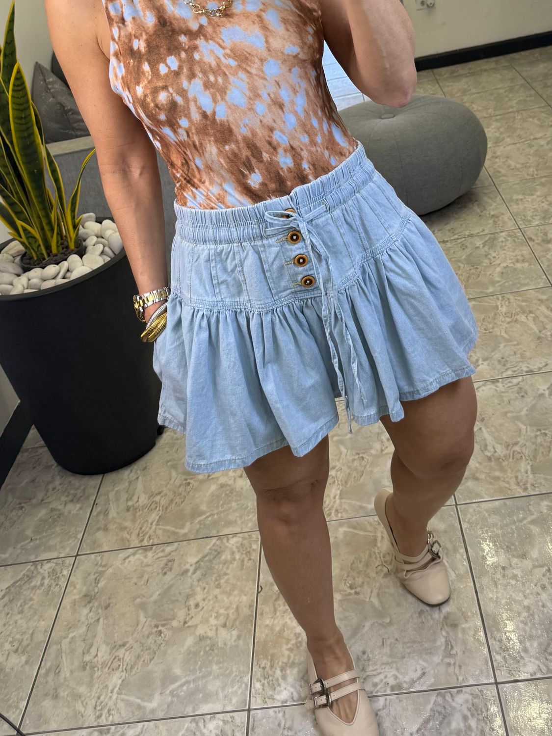 Light Wash Denim Skirt