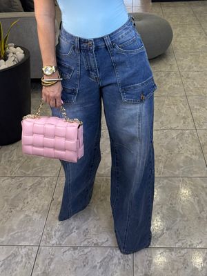Blue Barrel Pockets Jeans