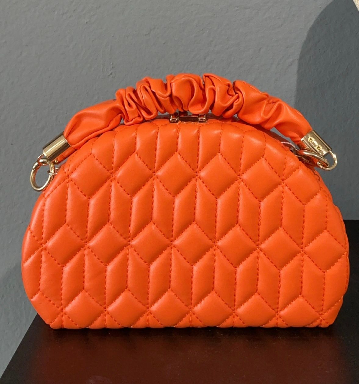 Orange Vibrant Clutch/Crossbody Bag