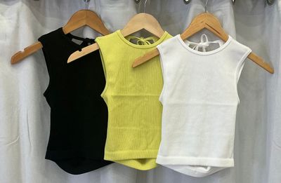 Green, black or white open back basic